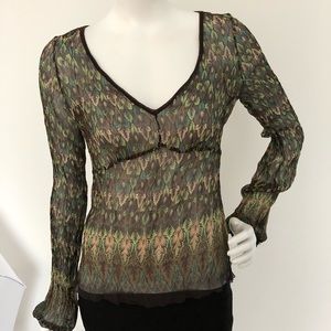 Elie Tahari Silk Printed Top.